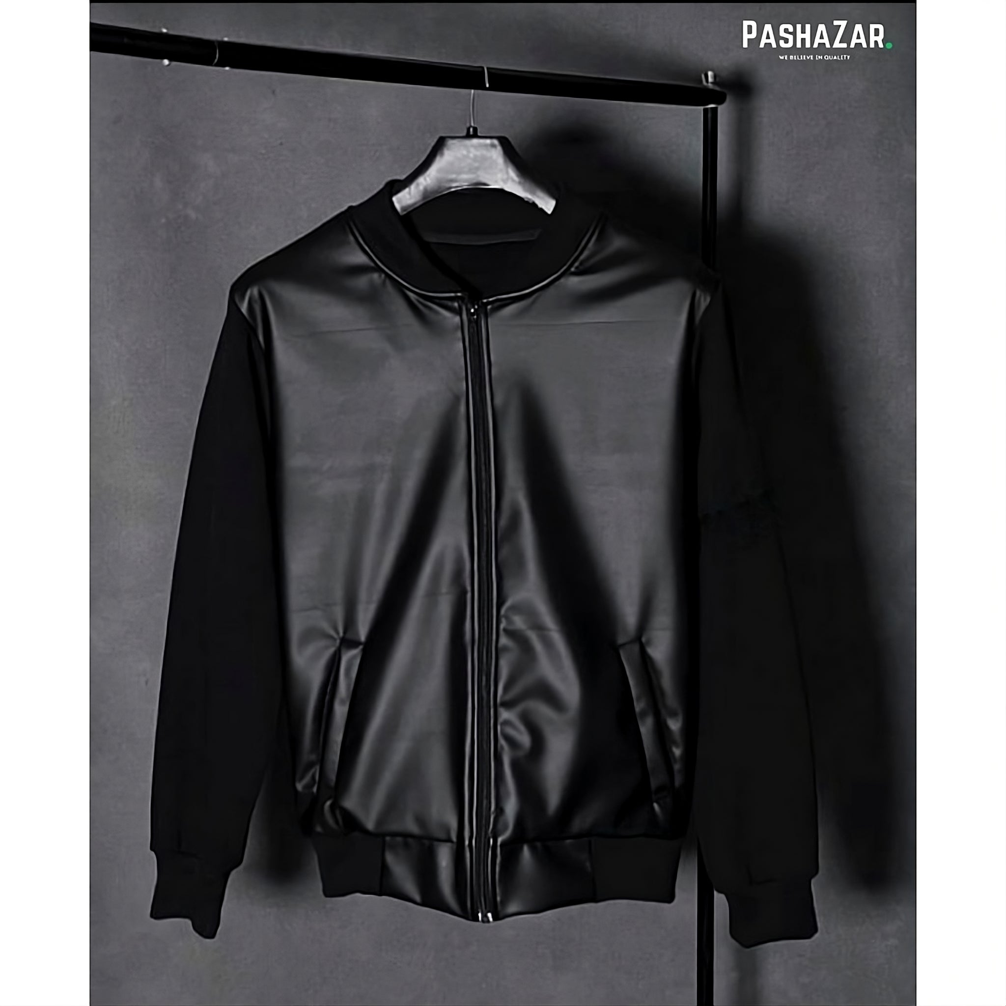 Black Trendy Leather Jacket For Men's